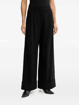 BOSS cuffed-hem trousers - women - Fabric - L - Black