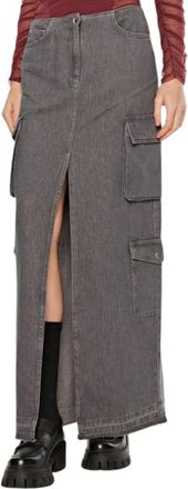 Patrizia Pepe Denim Rok - Dames - Spijkerrokken - Grijs - W28 - Denim - Rokken
