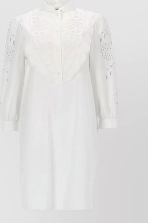 Valentino dress long sleeves cuffed cuffs scalloped hem