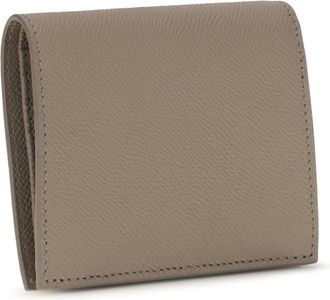 Ferragamo Womens Gancini Wallet Taupe Grey Calf Leather Bos Taurus