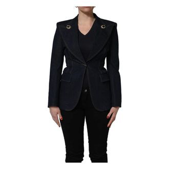 Dolce & Gabbana Single-Breasted Denim Blazer - female - Dolce & Gabbana - Blazers - Blue - XS - Jackets