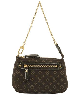 Louis Vuitton Brown Coated/Waterproof Canvas Mini Pochette Accessory Pouch (Authentic Pre-Loved)