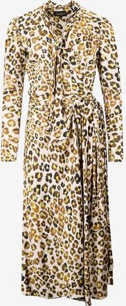 Luisa Spagnoli Crêpe-Wickelkleid mit Leopardenmuster Gratitudine