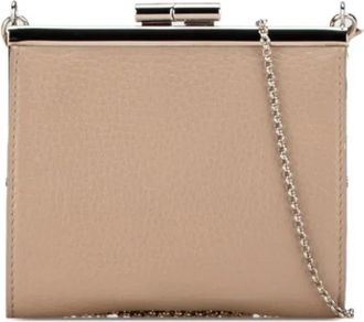 Bulgari Tweedehands leren portemonnees - Dames - Vintage Mini Tas - Beige - ONE Size - Vintage