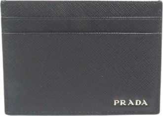 Prada Vintage, unisex, Zwart, ONE Size, Leer, Pre-owned Card Case