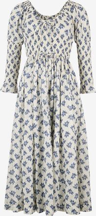 D&ocirc;en Gebl&uuml;mtes gesmoktes Midikleid aus Voile Kaira