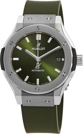 Hublot Pre-owned Hublot Classic Fusion Titanium Automatic Green Dial Unisex Watch 565.NX.8970.RX