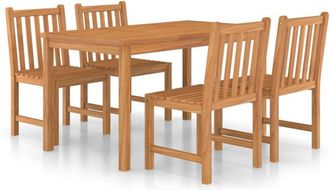 vidaXL 5 Piece Garden Dining Set Solid Teak Wood vidaXL