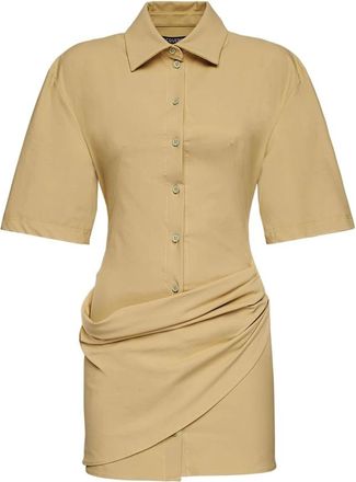 Jacquemus La Robe Camisa - Dames - Shirt Kleedjes - Groen - XS - Katoen - Kleedjes