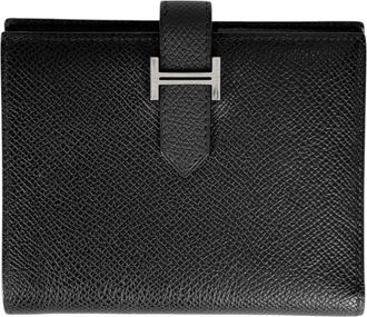 Herm&egrave;s Black Epsom Leather Wallet (Bi-Fold) (Pre-Owned)