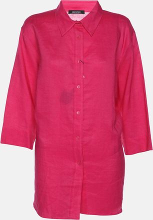 Elena Miro Pink Ramie 3/4 Sleeve Shirt