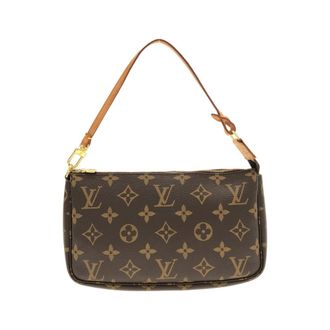 Louis Vuitton Marron Coated Canvas Pochette Pouch (Pre-Owned)