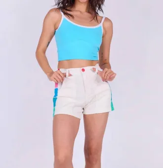 Mokuyobi Sidebar Elastic Back Waistband Shorts In Icing
