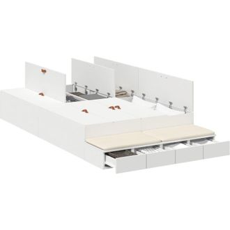 vidaXL Vidaxl - Cama con almacenamiento con cajón Blanco 236.5 x 120 x 31.5 cm