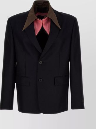 Prada detachable collar tailored jacket