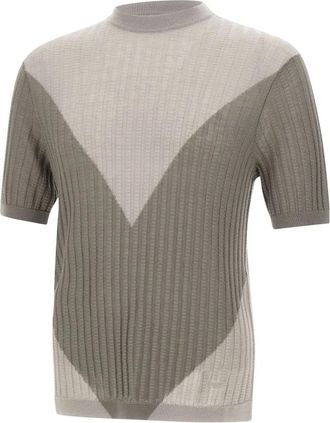 Emporio Armani Trui met ronde hals - Heren - Ronde hals truien - Grijs - L - Wol - Truien & Vesten