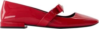 Versace Leather flats - Dames - Ballerinas - Rood - 39 EU - Leer - Schoenen