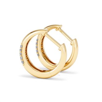The Diamond Store Short Micro Pav&eacute; Huggies Lab Diamond Earrings 0.25ct in 18K Gold Vermeil