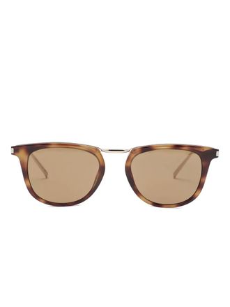Saint Laurent Eyewear tortoiseshell-pattern sunglasses - Brown