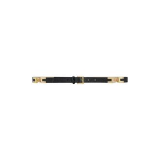 Elisabetta Franchi Cintura in Pelle Effetto Coccodrillo con Logo - - Accessories - Donna - Nero - S