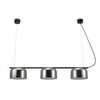 Paco Home Luminarias led Suspensión Pie Techo Decoración Salón Lectura Despacho E27 Negro, Pendelleuchte 3-Flammig - Matt Nickel (de) - Paco Home