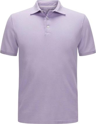Fedeli Kort Mouw Lavendel Polo Shirt - Heren - Polos - Paars - S - Katoen - Tops