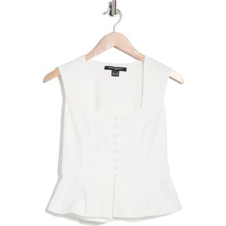 French Connection Sleeveless Peplum Top in Linen White at Nordstrom Rack, Size X-Large