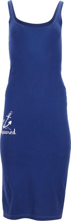 Dsquared2 mouwloze midi-jurk van blauw katoen