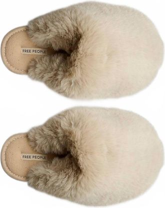 Free People Womens Snowball Slippers In Taupe