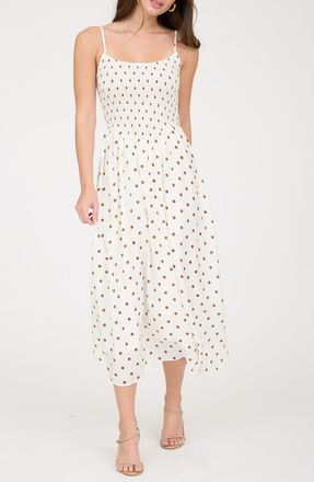 Blu Pepper Polka Dot Midi Dress in White at Nordstrom Rack, Size Medium