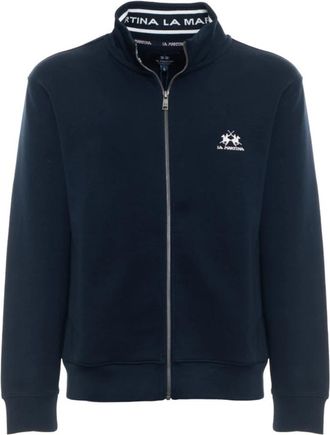 La Martina Zip-throughs - Heren - Vesten met rits - Blauw - M - Katoen - Hoodies & sweatvesten