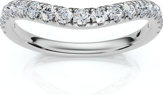 Pompeii3 30Ct Curved Diamond Wedding Anniversary Ring 14k Gold or Platinum Lab Grown