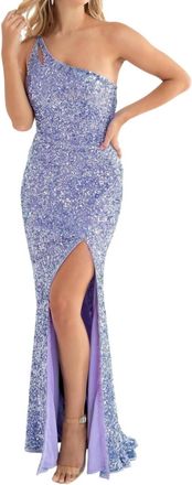 Primavera One Shoulder Prom Dress In Bright Blue