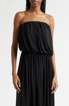Cinq &agrave; Sept Calden Strapless Bubble Hem Top in Black at Nordstrom, Size Xx-Small