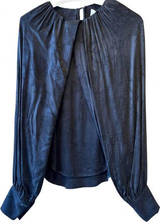 Beatrice .B Womens Drape Blouse In Obsidian