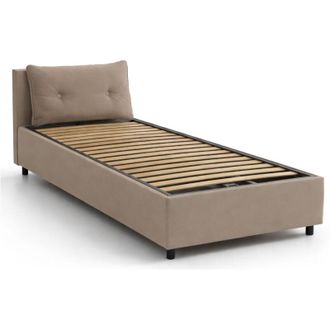 Dmora Dmora - Letto singolo Dabal, Letto contenitore con rivestimento in ecopelle, 100% Made in Italy, Apertura laterale, adatto per materasso Cm 80x190