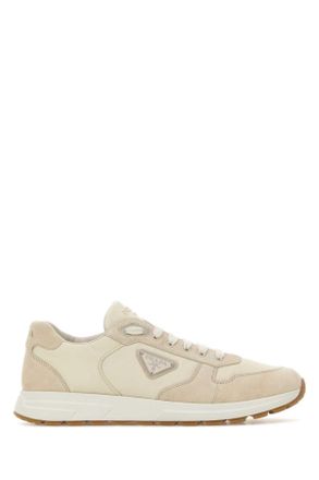 Prada Sand Re Nylon And Suede Prax Sneakers