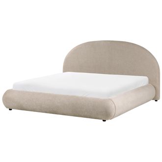 Beliani Cama Baja Con Almacenaje Tapizada Somier Elevable Con Capiton&eacute; 180 X 200 Cm Gris Pardo Grasse