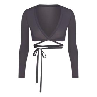 Nike (WMNS) Nike x SKIMS Weightless Layers Long-Sleeve Wrap Top Lead LSLSL9850W-LED