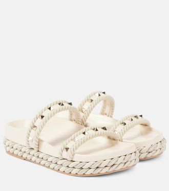 Valentino Garavani Sandali espadrillas Rockstuds in pelle