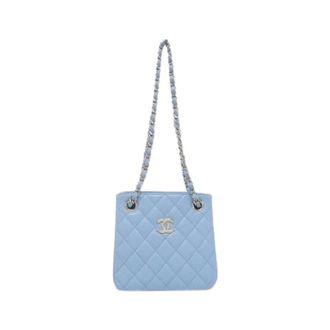 Chanel Pre-owned Caviar Skin Shoulder Bag - Dames - Pre-owned - Blauw - Maat: ONE Size Leer