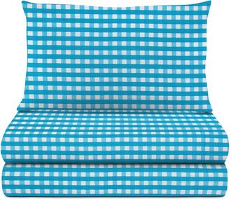 KASANOVA Completo letto 1 piazza e mezza quadretti azzurri