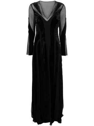 Alberta Ferretti Abito con scollo a V - Nero