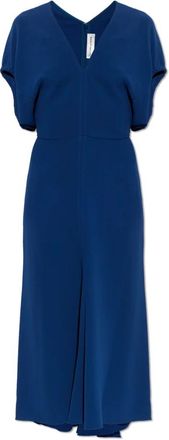 Victoria Beckham Edith Midi Jurk - Dames - Casual kleedjes - Blauw - XS - Kleedjes
