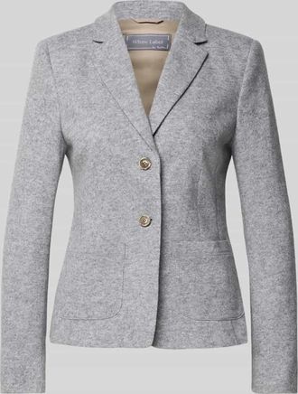 White Label Slim Fit Blazer aus Woll-Mix mit Reverskragen in Hellgrau, Größe 38