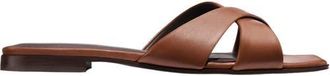 Margaux Eyewear The Selene Flat Sandal in Cognac Nappa at Nordstrom, Size 40.5