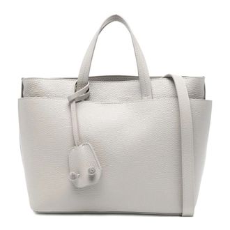 Fabiana Filippi Tote Bags, female, Gray, Size: ONE SIZE Real Leather Bag