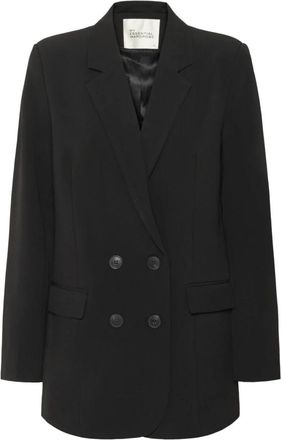 MY ESSENTIAL WARDROBE Getailleerde blazer in zwart - Dames - Blazers - Zwart - 2XL - Leer - Jassen
