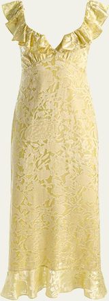 Alice & Olivia Gemma Ruffled Floral Maxi Dress