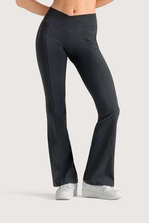 Bloch Apex Wrap Waist Flare Legging, Celestial Blue